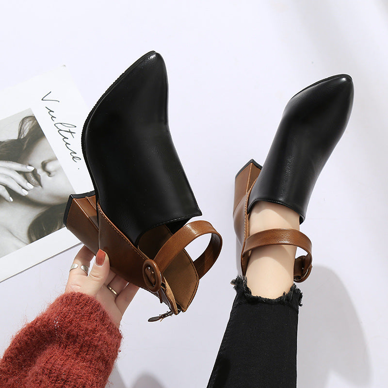 Urban Edge Two-Tone Heeled Mules