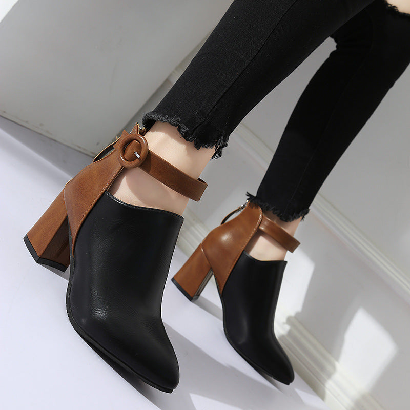 Urban Edge Two-Tone Heeled Mules