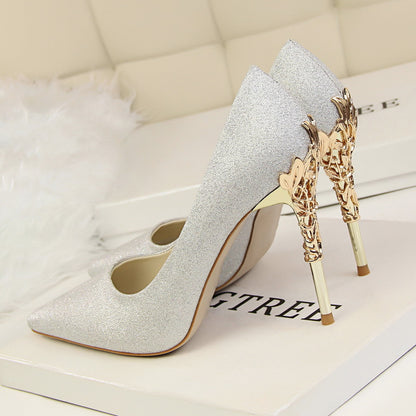 Elegant Pearl Charm  Stilettos