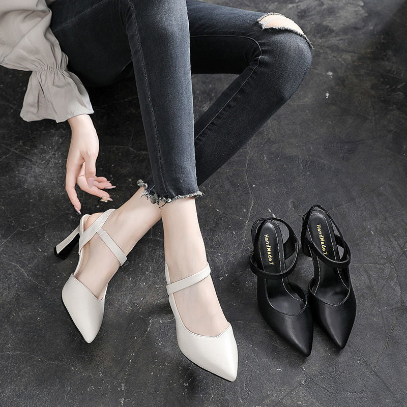: Classic Elegance White Block Heels
