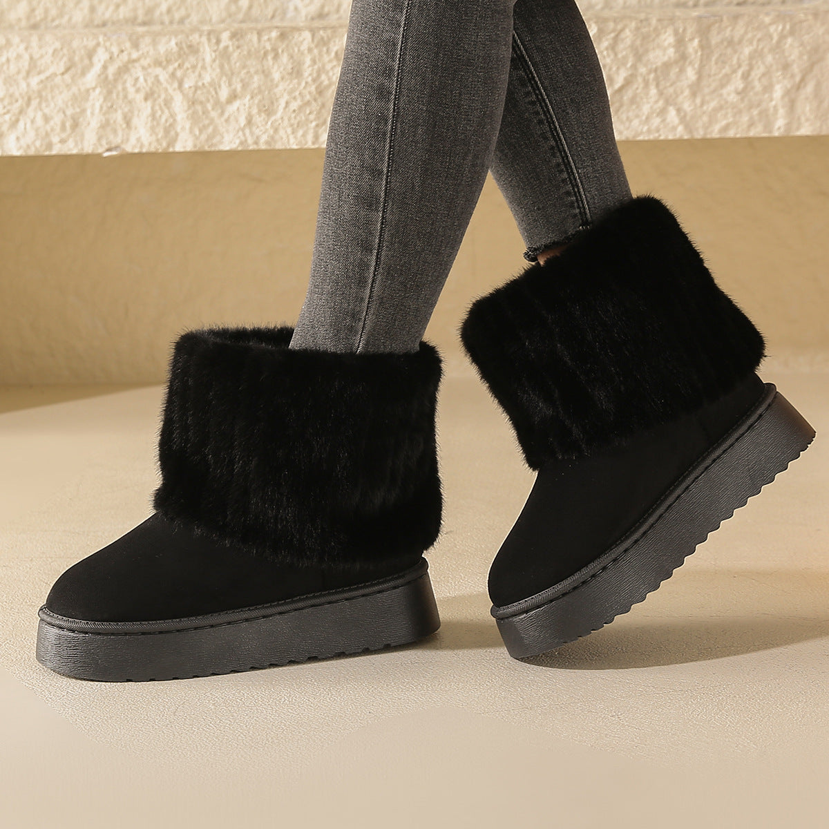 SnowLuxe Faux Fur Ankle Boots