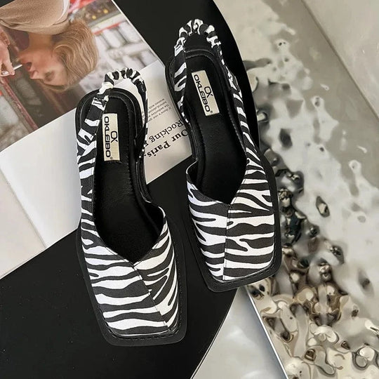 Lidia Square-Toe Slingbacks