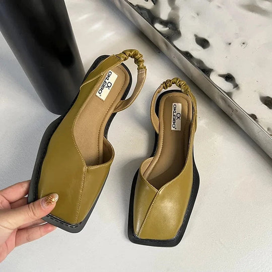 Lidia Square-Toe Slingbacks